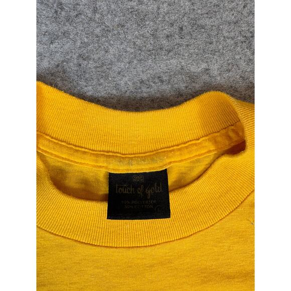 VINTAGE 80s Wazzu Pasadena Cancelled Shirt Womens Large Yellow Single Stitch Tee - Picture 8 of 8